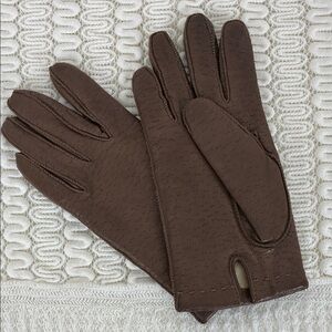 Vintage Women’s 7 Small Brown Leather Gloves Lined